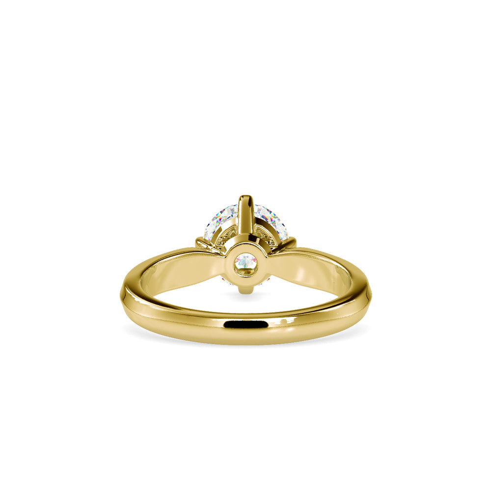 SKU: 0143 (18K) Classic Four-Prongs Solitaire Engagment Ring in Rose Gold.