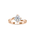 SKU: 0144 (14K) Four-Prong Solitaire Engagment Ring in Rose Gold.