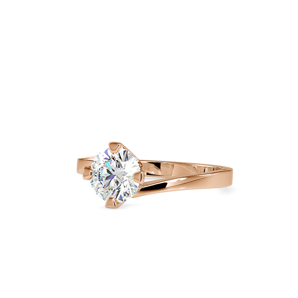 SKU: 0144 (22K) Four-Prong Solitaire Engagment Ring in Rose Gold.