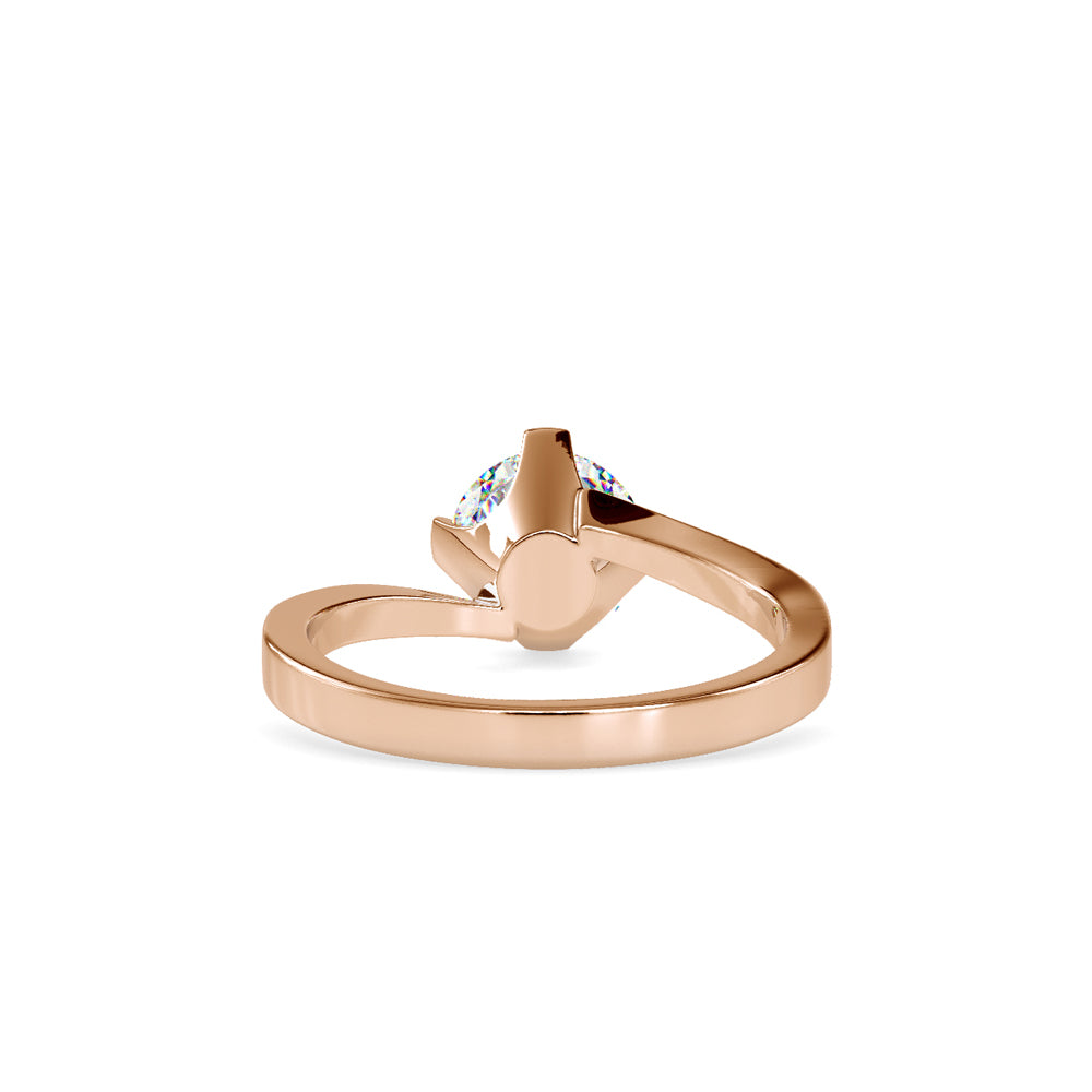 SKU: 0144 (10K) Four-Prong Solitaire Engagment Ring in Rose Gold.