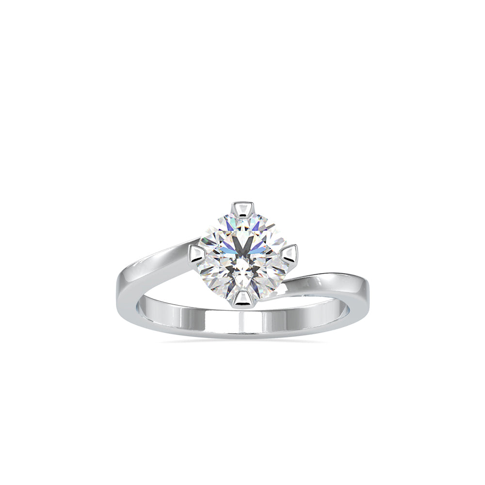 SKU: 0144 (14K) Four-Prong Solitaire Engagment Ring in Rose Gold.