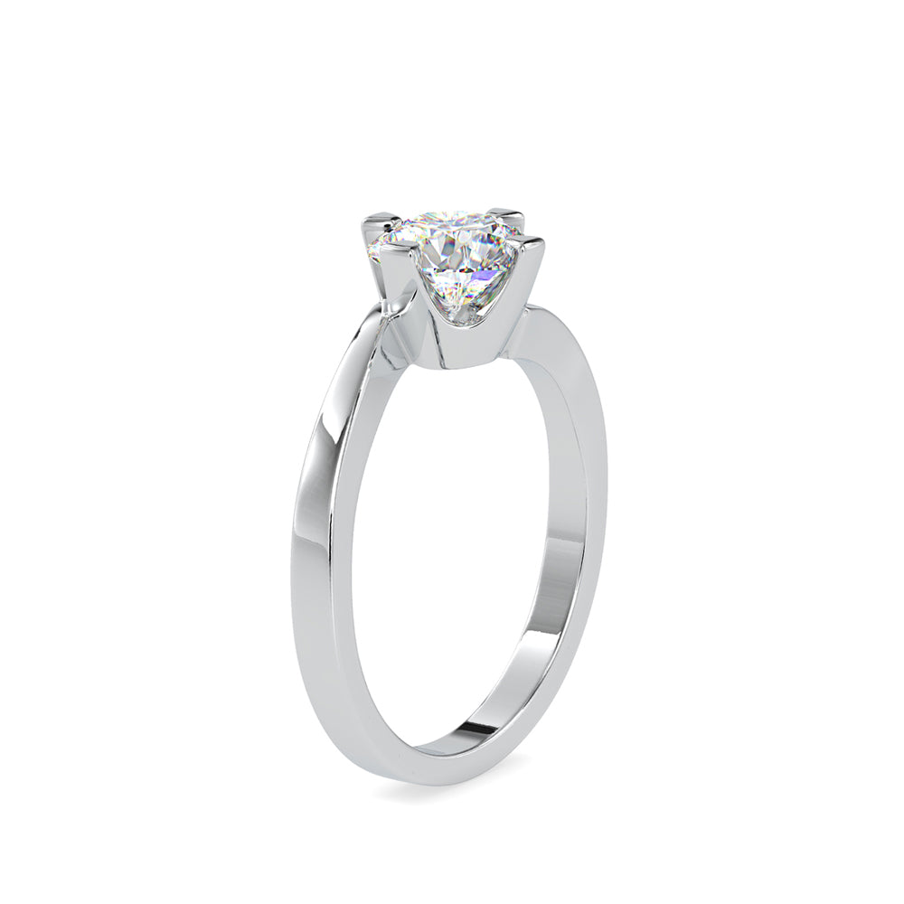 SKU: 0144 (10K) Four-Prong Solitaire Engagment Ring in Rose Gold.