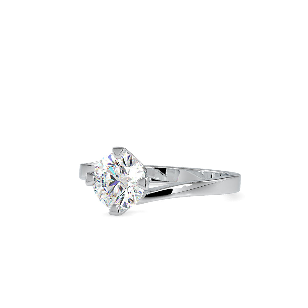 SKU: 0144 (14K) Four-Prong Solitaire Engagment Ring in Rose Gold.