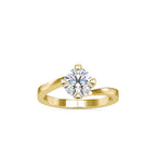 SKU: 0144 (14K) Four-Prong Solitaire Engagment Ring in Rose Gold.