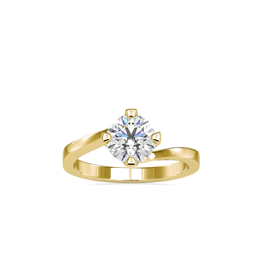 SKU: 0144 (22K) Four-Prong Solitaire Engagment Ring in Rose Gold.