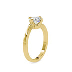 SKU: 0144 (14K) Four-Prong Solitaire Engagment Ring in Rose Gold.