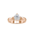 SKU: 0145 (22K) Fancy Shank Round Diamond Engagment Ring in Rose Gold.