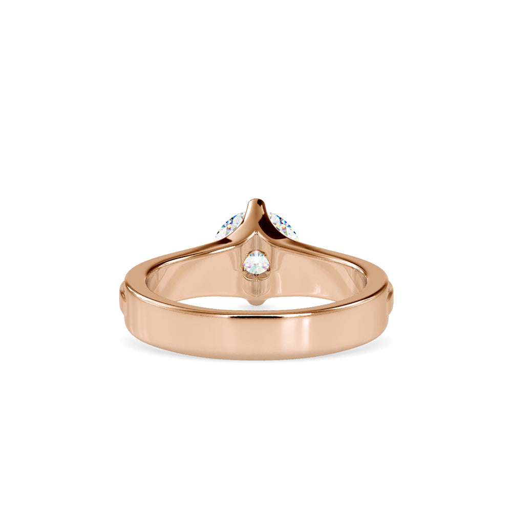 SKU: 0145 (18K) Fancy Shank Round Diamond Engagment Ring in Rose Gold.