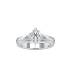 SKU: 0145 (18K) Fancy Shank Round Diamond Engagment Ring in Rose Gold.