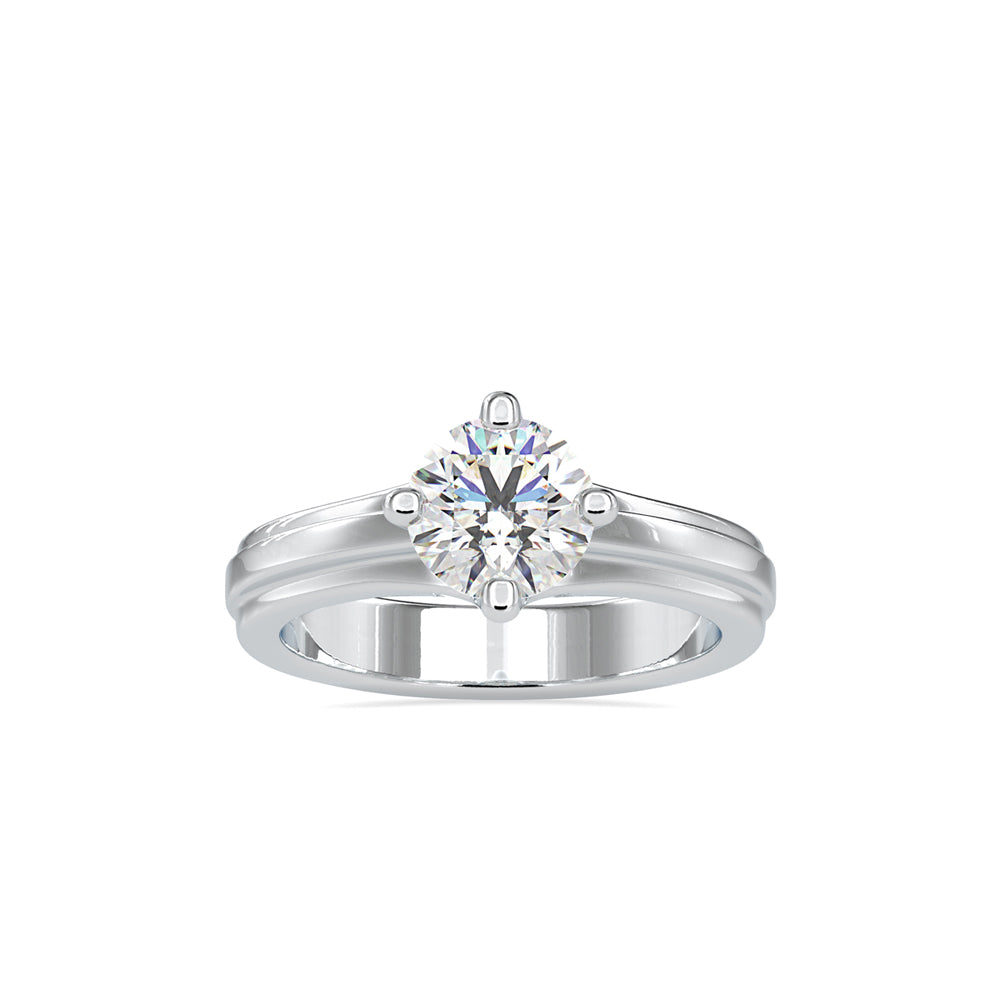 SKU: 0145 (14K) Fancy Shank Round Diamond Engagment Ring in Rose Gold.