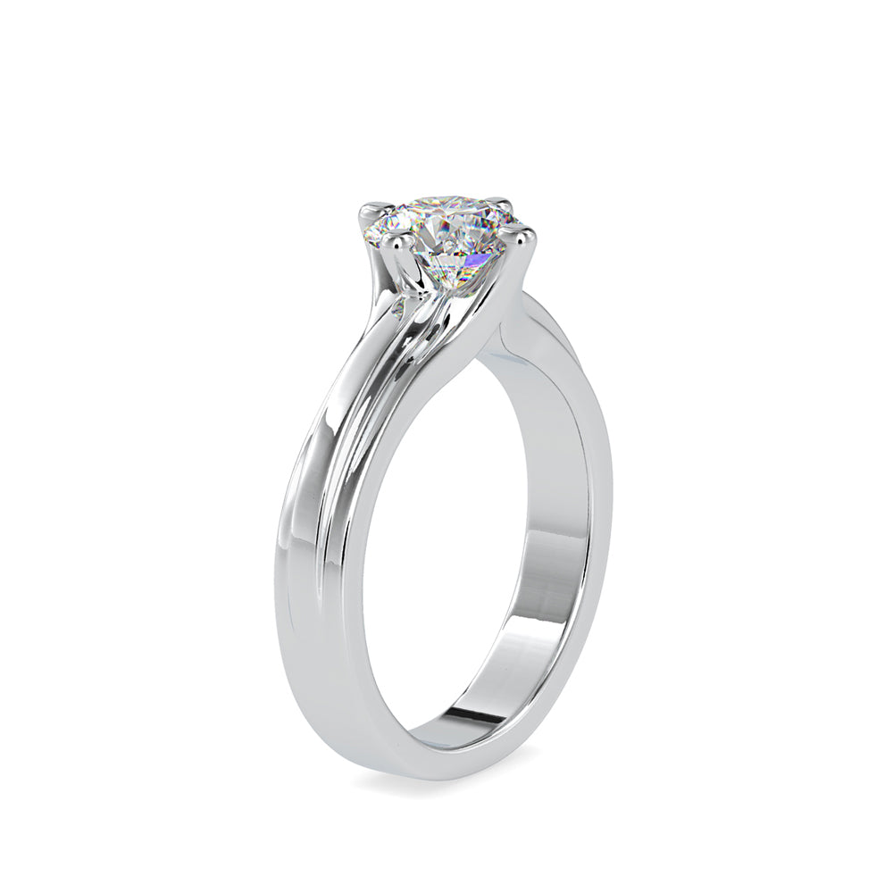 SKU: 0145 (18K) Fancy Shank Round Diamond Engagment Ring in Rose Gold.