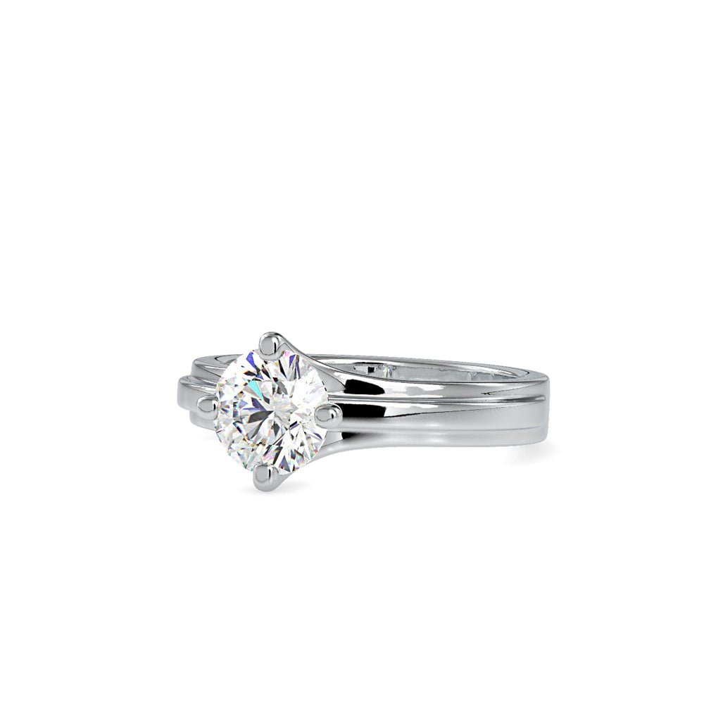 SKU: 0145 (10K) Fancy Shank Round Diamond Engagment Ring in Rose Gold.