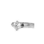SKU: 0145 (10K) Fancy Shank Round Diamond Engagment Ring in Rose Gold.