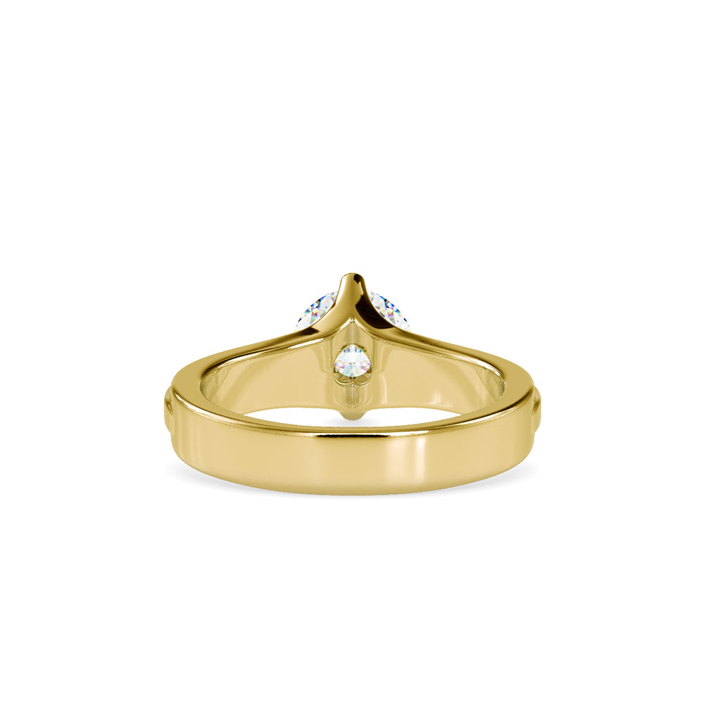 SKU: 0145 (10K) Fancy Shank Round Diamond Engagment Ring in Rose Gold.