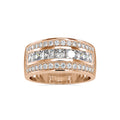 SKU: 0147 (18K) Wide Channel-set Diamond Wedding Band in Rose Gold.