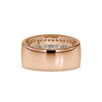 SKU: 0147 (22K) Wide Channel-set Diamond Wedding Band in Rose Gold.