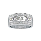 SKU: 0147 (22K) Wide Channel-set Diamond Wedding Band in Rose Gold.