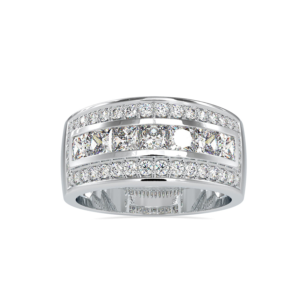 SKU: 0147 (10K) Wide Channel-set Diamond Wedding Band in Rose Gold.