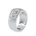 SKU: 0147 (22K) Wide Channel-set Diamond Wedding Band in Rose Gold.