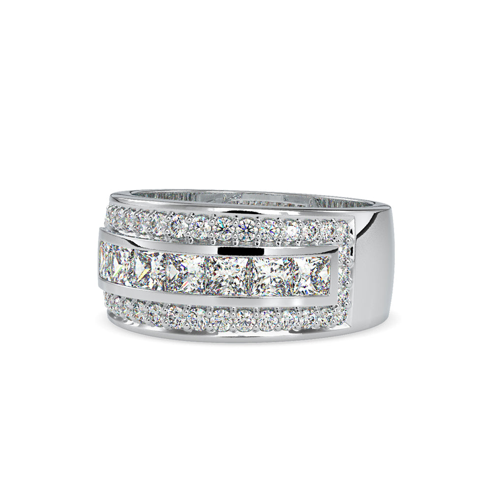 SKU: 0147 (14K) Wide Channel-set Diamond Wedding Band in Rose Gold.