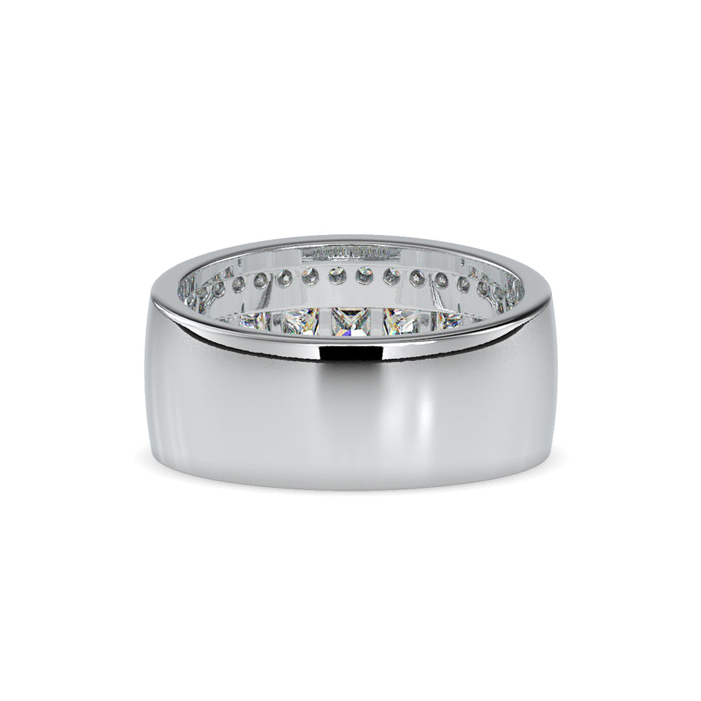 SKU: 0147 (22K) Wide Channel-set Diamond Wedding Band in Rose Gold.