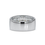 SKU: 0147 (18K) Wide Channel-set Diamond Wedding Band in Rose Gold.