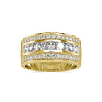 SKU: 0147 (10K) Wide Channel-set Diamond Wedding Band in Rose Gold.
