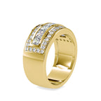 SKU: 0147 (18K) Wide Channel-set Diamond Wedding Band in Rose Gold.