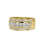 SKU: 0147 (22K) Wide Channel-set Diamond Wedding Band in Rose Gold.