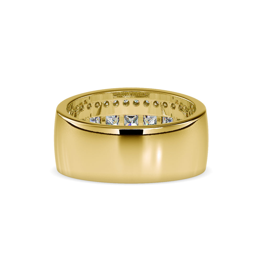 SKU: 0147 (10K) Wide Channel-set Diamond Wedding Band in Rose Gold.