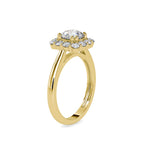 SKU: 0148 (22K) Double-Prong Round Halo Engagment Ring in Rose Gold.