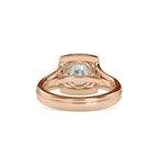 SKU: 0149 (18K) Split Shank Round Halo Engagment Ring in Rose Gold.