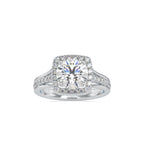SKU: 0149 (22K) Split Shank Round Halo Engagment Ring in Rose Gold.