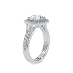 SKU: 0149 (14K) Split Shank Round Halo Engagment Ring in Rose Gold.