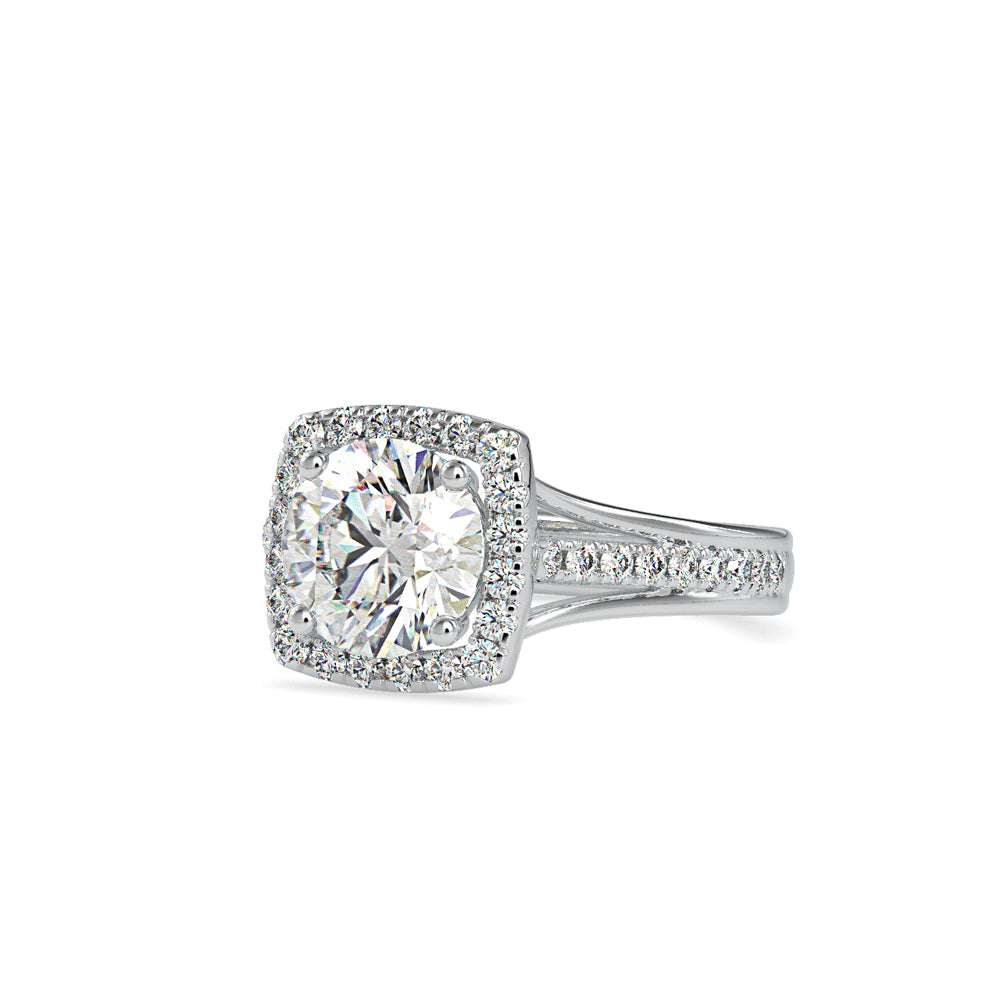 SKU: 0149 (22K) Split Shank Round Halo Engagment Ring in Rose Gold.