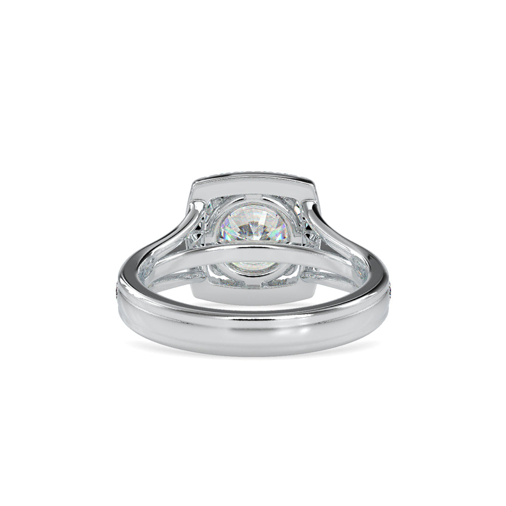 SKU: 0149 (10K) Split Shank Round Halo Engagment Ring in Rose Gold.