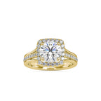 SKU: 0149 (22K) Split Shank Round Halo Engagment Ring in Rose Gold.