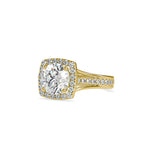 SKU: 0149 (18K) Split Shank Round Halo Engagment Ring in Rose Gold.