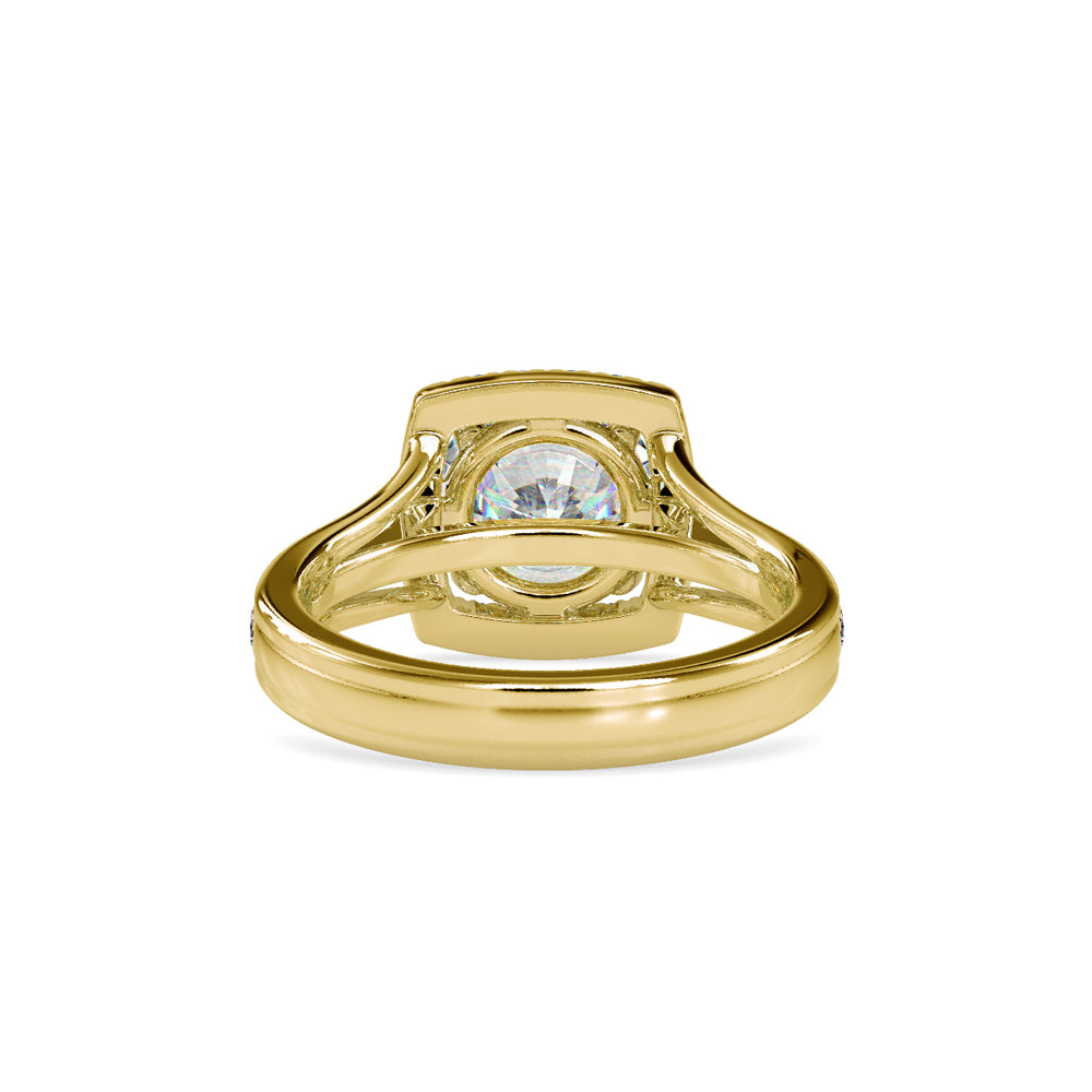 SKU: 0149 (10K) Split Shank Round Halo Engagment Ring in Rose Gold.