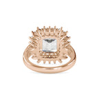SKU: 0150 (14K) Vintage Emerald Halo Engagment Ring in Rose Gold.