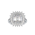 SKU: 0150 (14K) Vintage Emerald Halo Engagment Ring in Rose Gold.