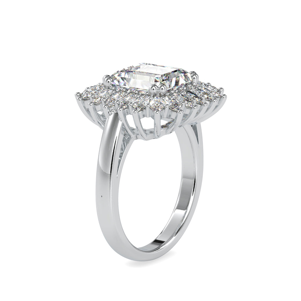 SKU: 0150 (10K) Vintage Emerald Halo Engagment Ring in Rose Gold.