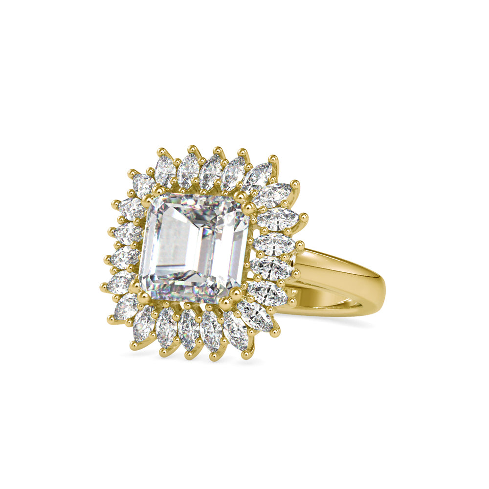 SKU: 0150 (14K) Vintage Emerald Halo Engagment Ring in Rose Gold.