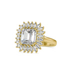 SKU: 0150 (10K) Vintage Emerald Halo Engagment Ring in Rose Gold.