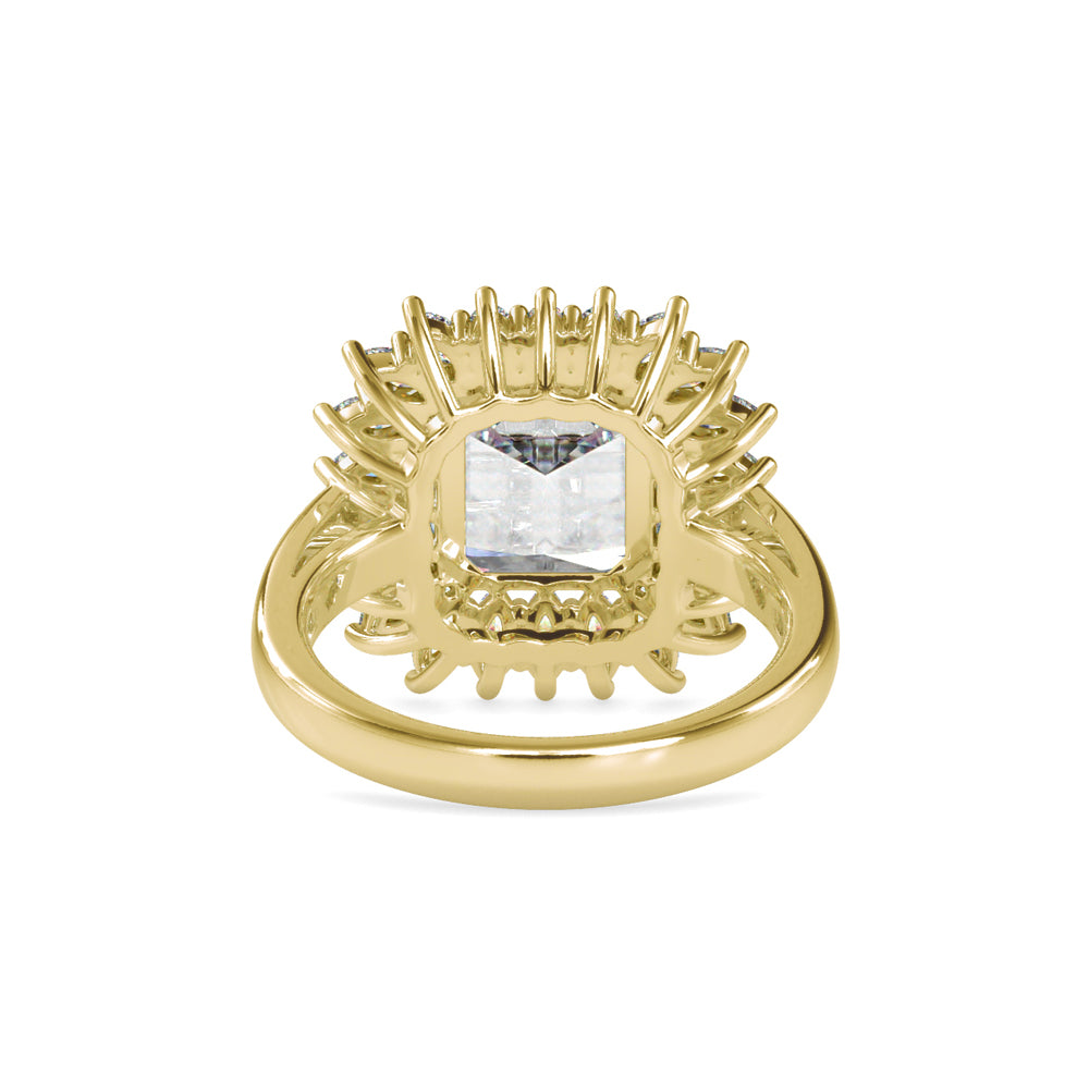 SKU: 0150 (18K) Vintage Emerald Halo Engagment Ring in Rose Gold.