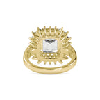 SKU: 0150 (14K) Vintage Emerald Halo Engagment Ring in Rose Gold.