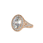 SKU: 0151 (10K) Split Shank Oval Halo Engagment Ring in Rose Gold.