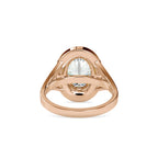 SKU: 0151 (18K) Split Shank Oval Halo Engagment Ring in Rose Gold.