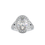SKU: 0151 (18K) Split Shank Oval Halo Engagment Ring in Rose Gold.