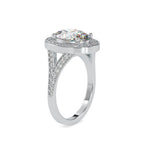 SKU: 0151 (10K) Split Shank Oval Halo Engagment Ring in Rose Gold.